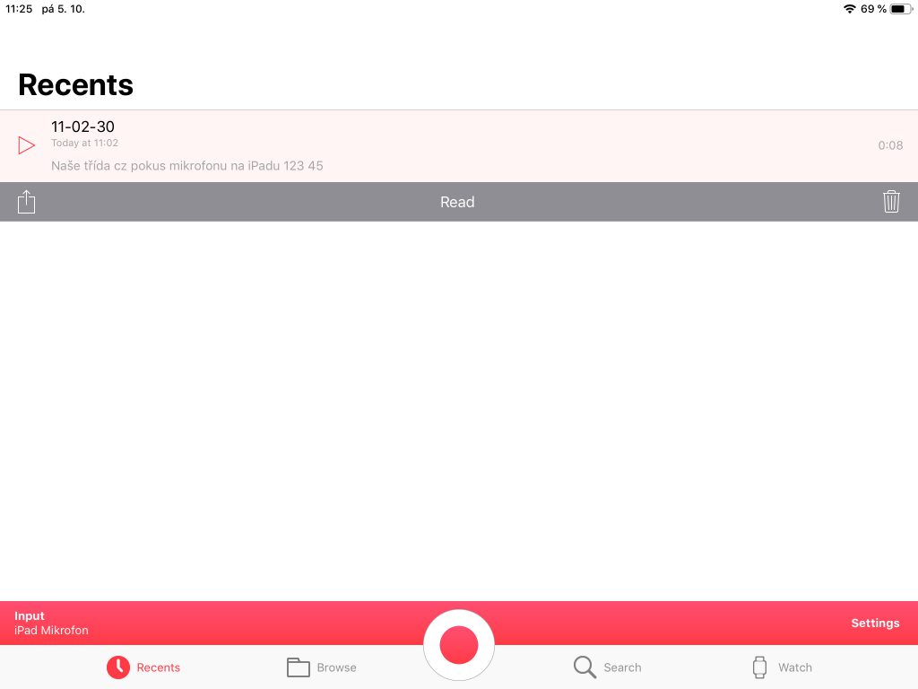 Záznamník s přepisem na psaný text