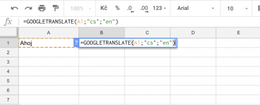 Automatické překlady v Google tabulkách