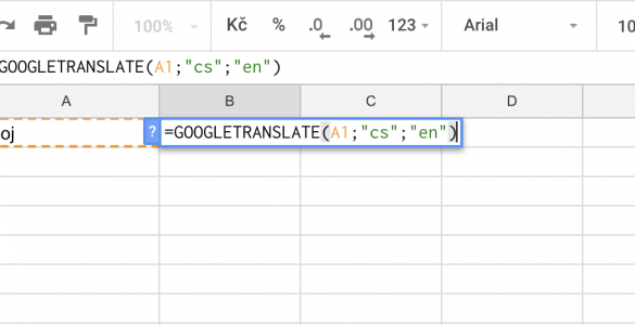Automatické překlady v Google tabulkách